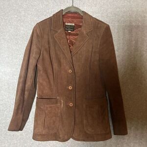 Rare Sears JR Bazaar 60s 70s Brown Cowhide Suede Blazer Jacket S Boho  Retro Y2K
